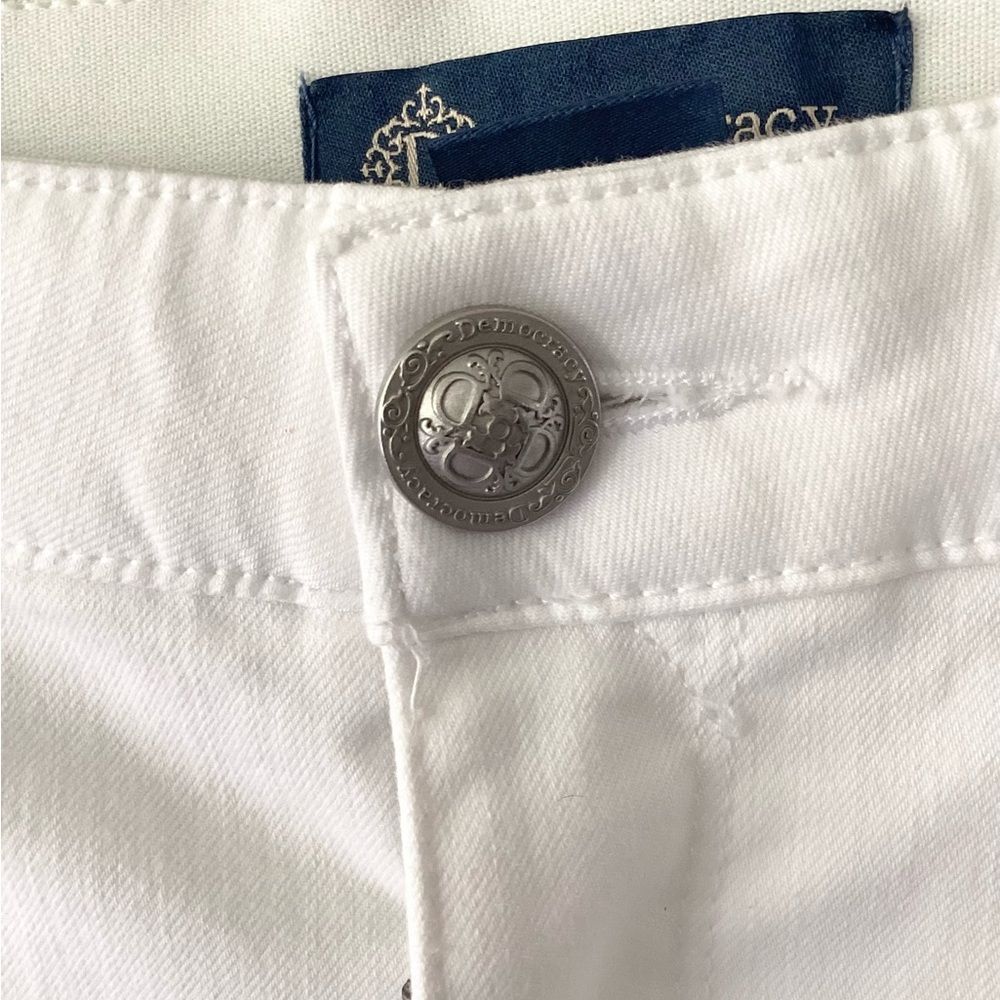 Democracy Jeans “Ab”solution Denim White Stretch Classic 5 Pocket Logo - Picture 7 of 16